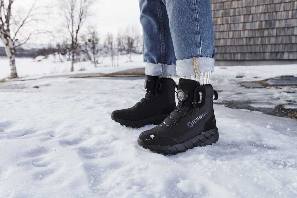 Närbild på modellen Icebug Alne NT - Nordic Traction skor halkfria skor utan dubbar