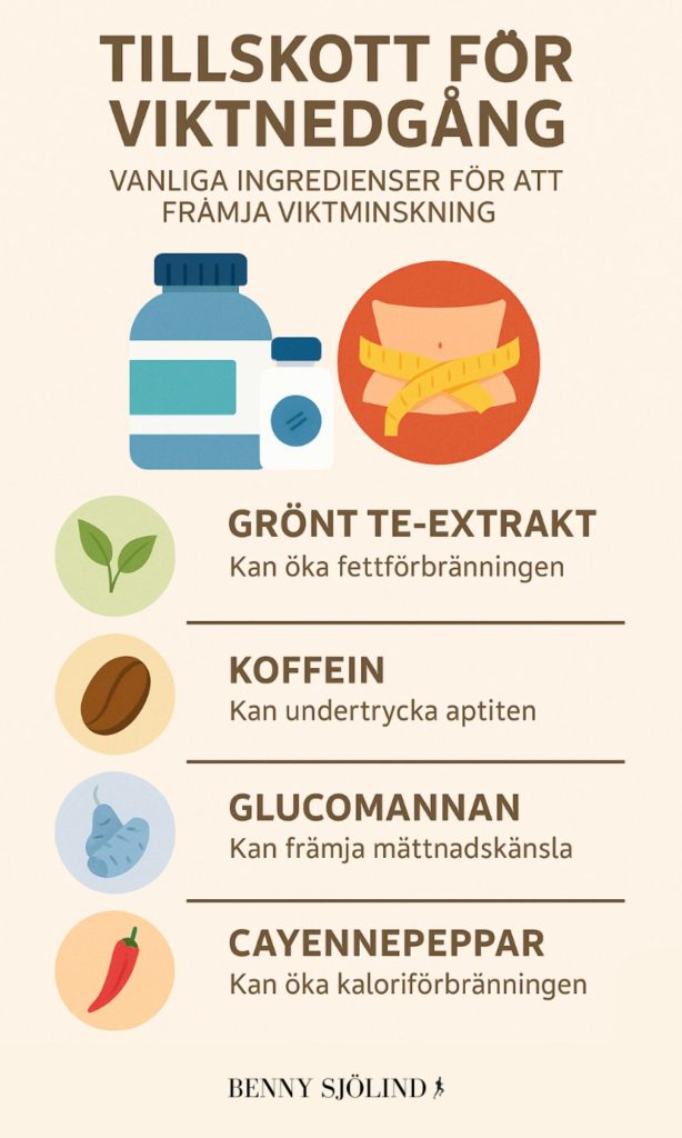 kosttillskott för viktnedgång infografik