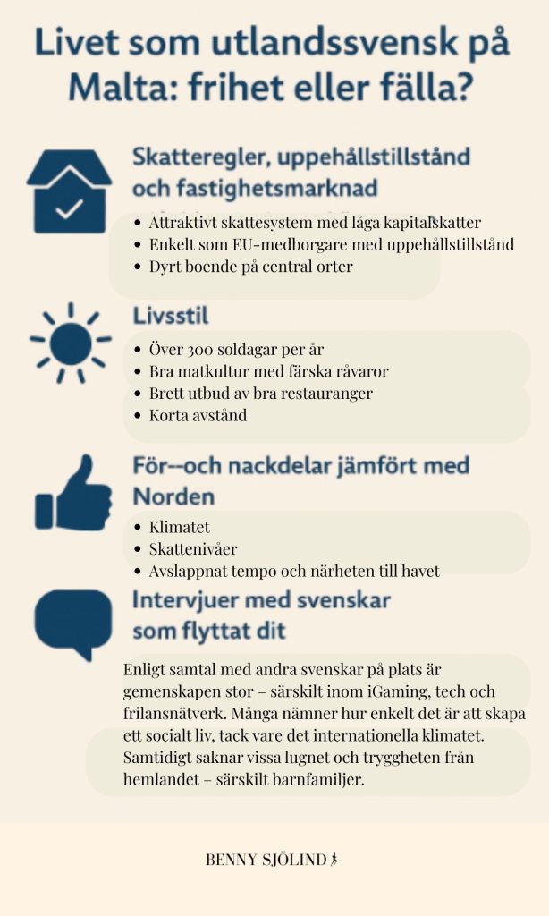 Livet på Malta som utlandssvensk infografik