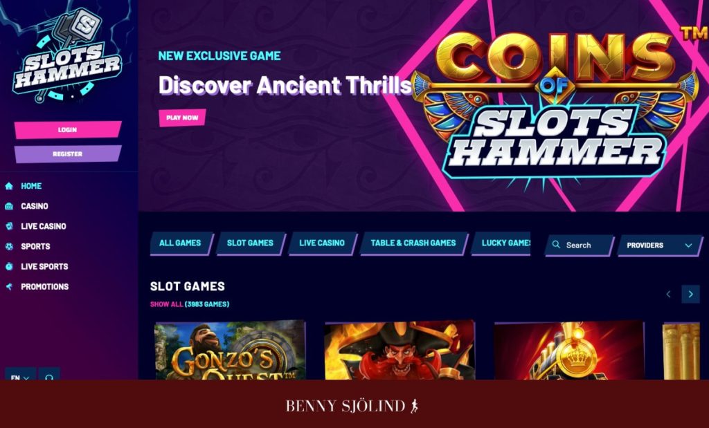 Slots Hammer hemsida