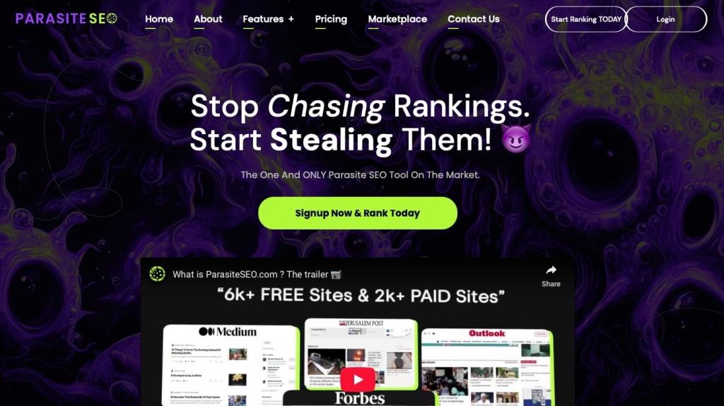 Parasite-SEO homepage