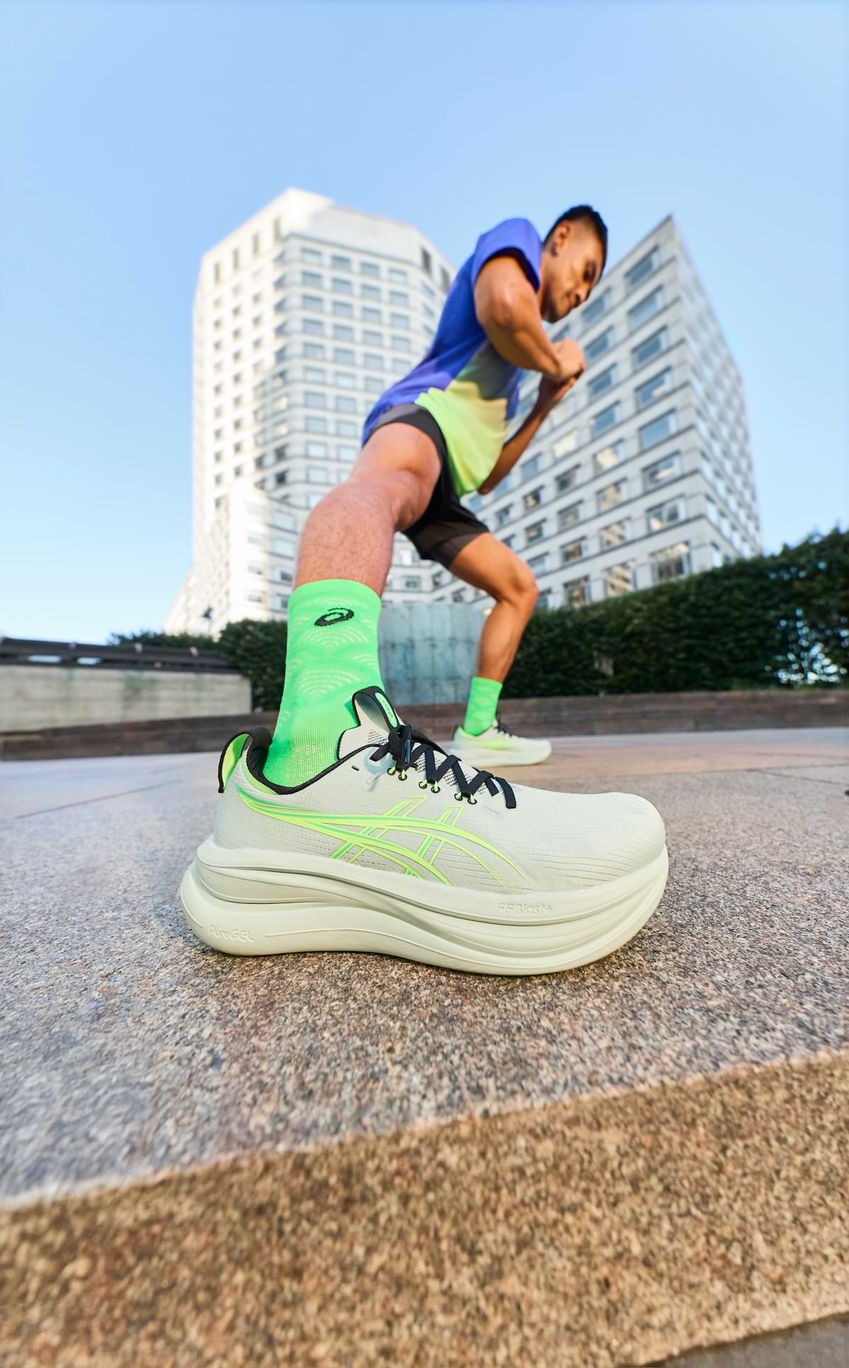 Närbild på ASICS GEL-Nimbus 28 dämpning