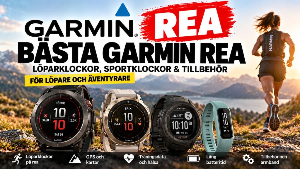 Bästa Garmin rea 2026 – Garmin löparklockor, sportklockor och tillbehör på rea och outlet